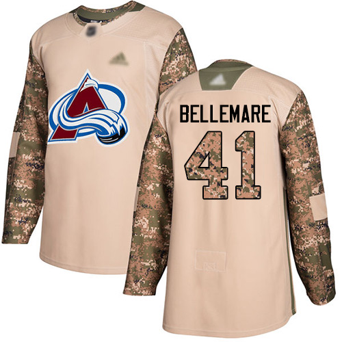 Adidas Avalanche #41 Pierre-Edouard Bellemare Camo Authentic 2017 Veterans Day Stitched Youth NHL Jersey